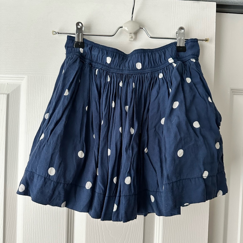 Y2K Vintage Small Abercrombie & Fitch Navy Blue Polka Dot Skirt